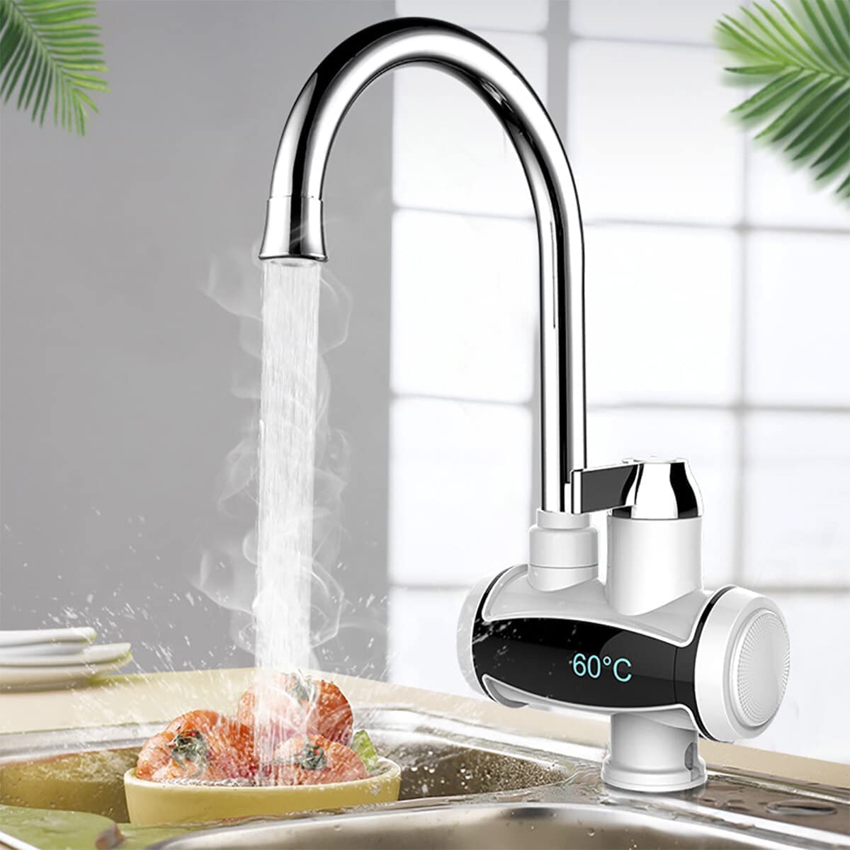 Instant Electric Heating Water Faucet Tap with LED Temperature Display | Fast Hot Water Tap for Kitchen & Bathroom (220V)