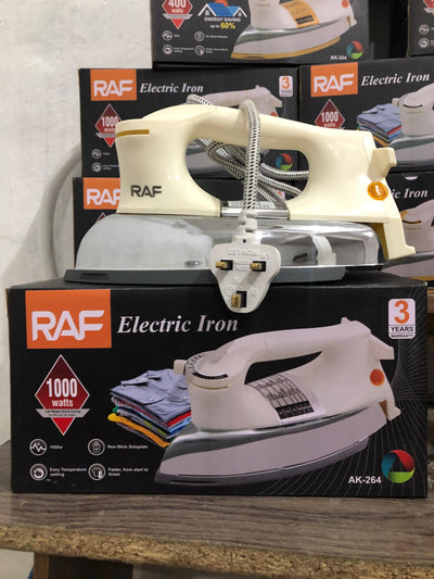 Electric Iron 1000W – Non-Stick, Adjustable Temperature | 3 Years Warranty