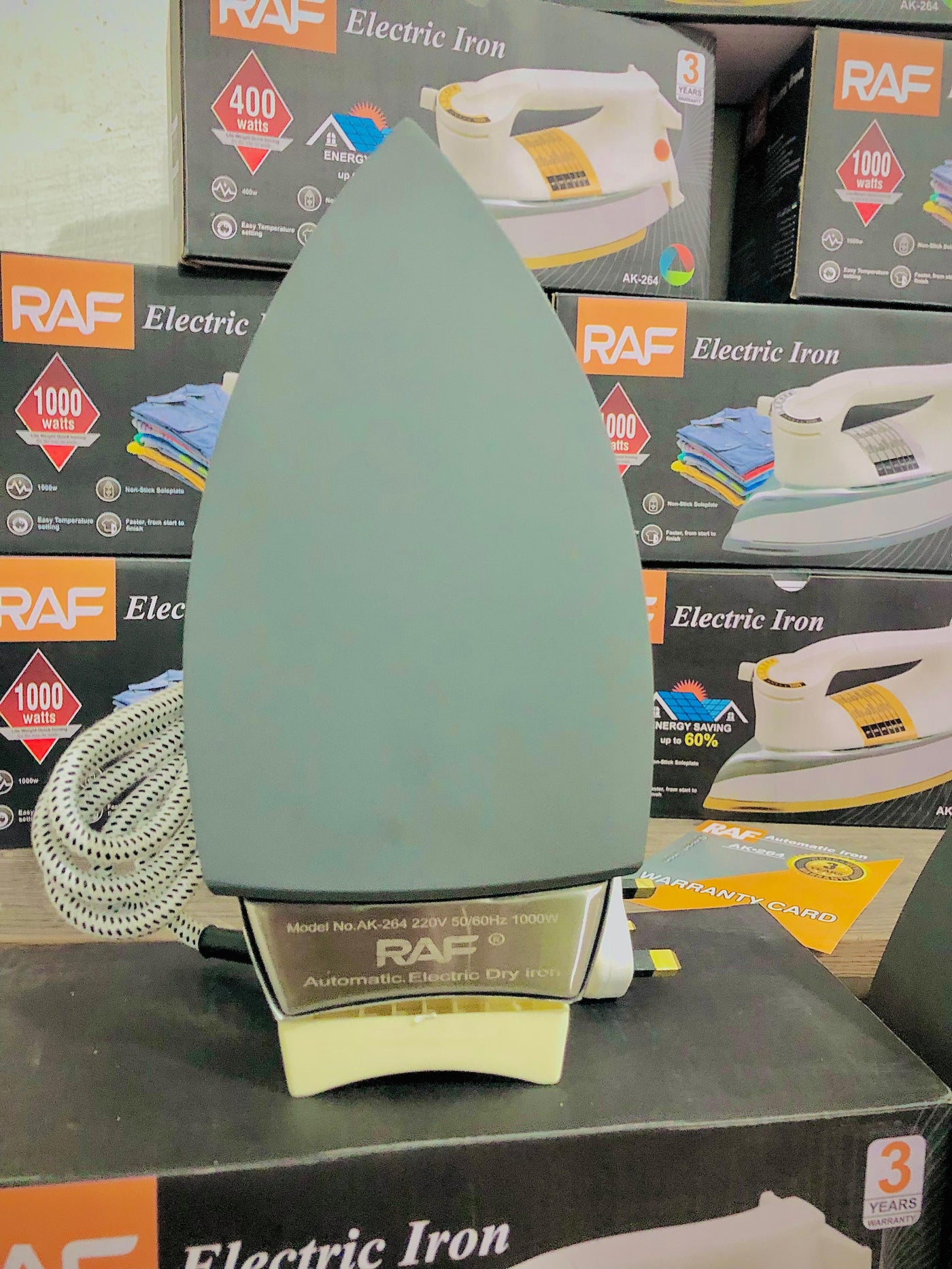 Electric Iron 1000W – Non-Stick, Adjustable Temperature | 3 Years Warranty