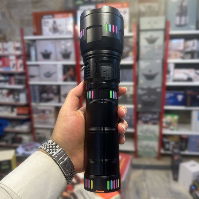 COBA CB-W518 LED Flashlight | 3KM Ultra Long Range Rechargeable Torch | Super Bright, Waterproof, Camping & Security Light